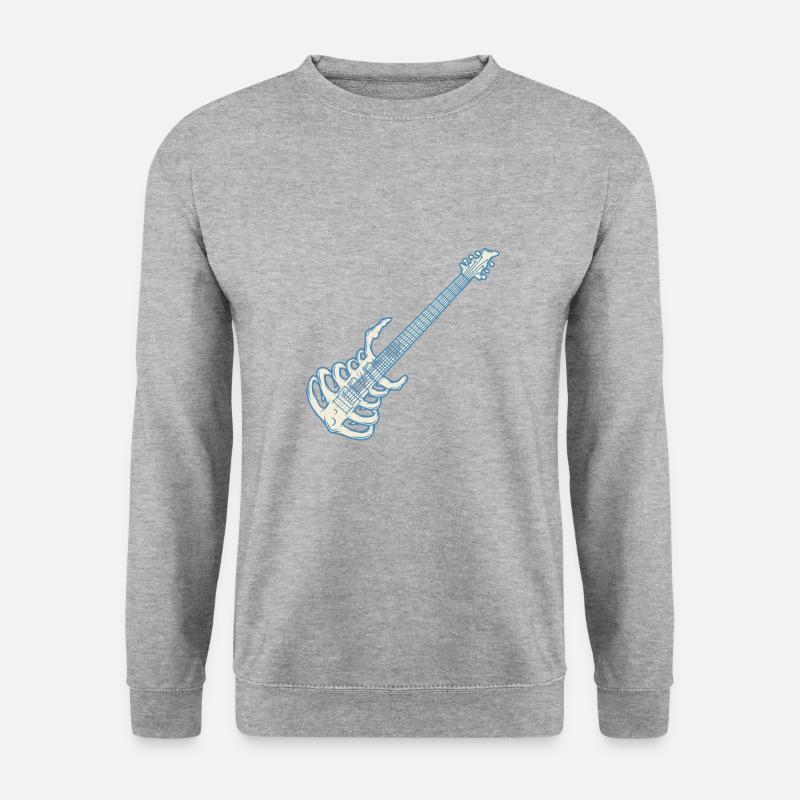 Gitarre Skelett - Unisex Pullover - Weißgrau meliert