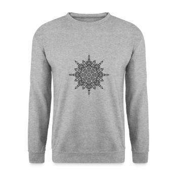 Flowers Mandala - Unisex Sweatshirt - salt & pepper - Front - Alina (178cm) & Michal (187cm)