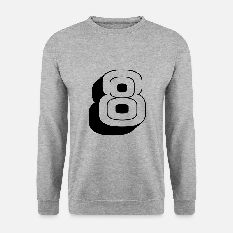 8 - Unisex Pullover - Weißgrau meliert