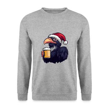 Harpie oiseau bière Noël Noël - Sweat-shirt Unisexe - gris chiné - Devant - Alina (178cm) & Michal (187cm)