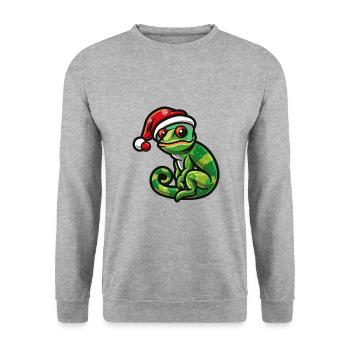 Noël caméléon - Sweat-shirt Unisexe - gris chiné - Devant - Alina (178cm) & Michal (187cm)