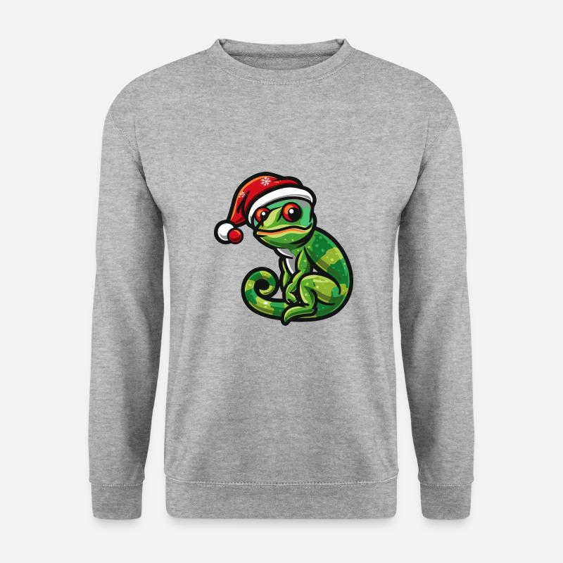 Chameleon Weihnachten - Unisex Pullover - Weißgrau meliert