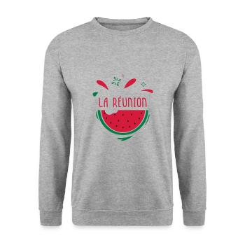 La Réunion - Sweat-shirt Unisexe - gris chiné - Devant - Alina (178cm) & Michal (187cm)