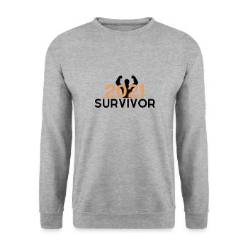 2021 SURVIVOR - Sweat-shirt Unisexe - gris chiné - Devant - Alina (178cm) & Michal (187cm)