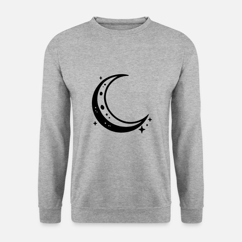 Mond Mondsichel - Unisex Pullover - Weißgrau meliert