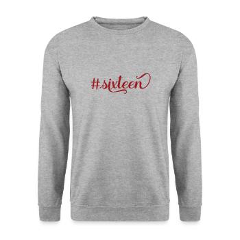 16. Geburtstag 16 Jahre Alt Sixteen Sechzehn Geb - Unisex Pullover - Weißgrau meliert - Vorne - Alina (178cm) & Michal (187cm)