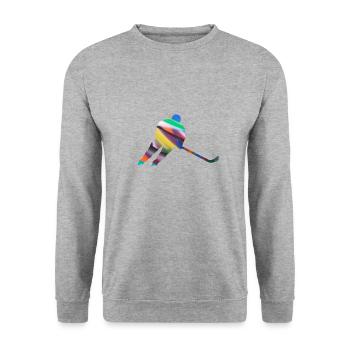 Eiskockey, Hockey, Graffi, bunt - Unisex Sweatshirt - salt & pepper - Front - Alina (178cm) & Michal (187cm)