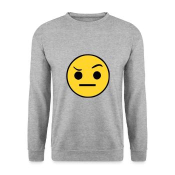Emoji Skepticism Sketch Color - Unisex Sweatshirt - salt & pepper - Front - Alina (178cm) & Michal (187cm)