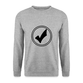 Crochet Emoji Esquisse Dessin Noir - Sweat-shirt Unisexe - gris chiné - Devant - Alina (178cm) & Michal (187cm)