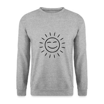 Sonne Zeichnung Natur Skizze schwarz - Unisex Pullover - Weißgrau meliert - Vorne - Alina (178cm) & Michal (187cm)