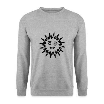 Sonne Zeichnung Natur Skizze schwarz - Unisex Pullover - Weißgrau meliert - Vorne - Alina (178cm) & Michal (187cm)
