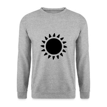 Sonne Zeichnung Natur Skizze schwarz - Unisex Pullover - Weißgrau meliert - Vorne - Alina (178cm) & Michal (187cm)