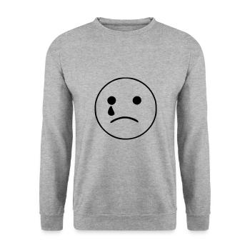 Emoji sketch cry noir - Sweat-shirt Unisexe - gris chiné - Devant - Alina (178cm) & Michal (187cm)
