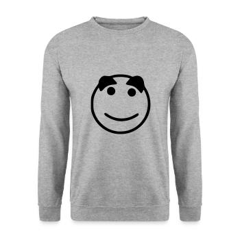 Emoji sketch happy black - Sweat-shirt Unisexe - gris chiné - Devant - Alina (178cm) & Michal (187cm)