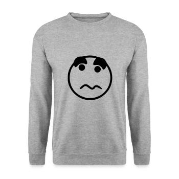 Emoji sketch nervous black - Unisex Sweatshirt - salt & pepper - Front - Alina (178cm) & Michal (187cm)