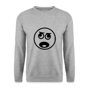 Emoji sketch scream black - Unisex Sweatshirt - salt & pepper - Front - Alina (178cm) & Michal (187cm)