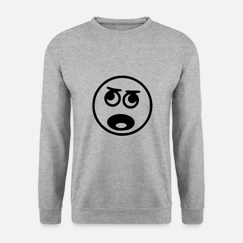Emoji sketch scream black - Unisex Sweatshirt - salt & pepper