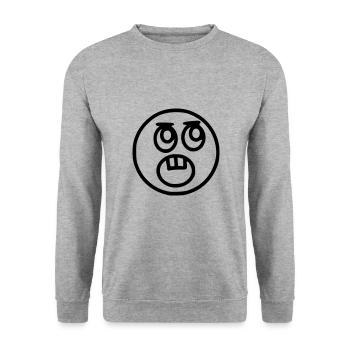Le croquis emoji surprend le noir - Sweat-shirt Unisexe - gris chiné - Devant - Alina (178cm) & Michal (187cm)