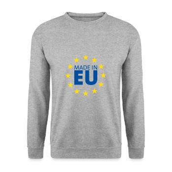Europe EU Euro saying gift flag icon idea - Unisex Sweatshirt - salt & pepper - Front - Alina (178cm) & Michal (187cm)