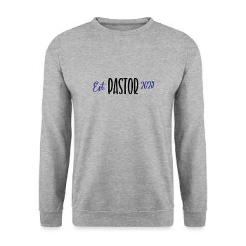 Pastor 2025 Geistlicher Glaube Gott Jesus Kirche - Unisex Pullover - Weißgrau meliert - Vorne - Alina (178cm) & Michal (187cm)