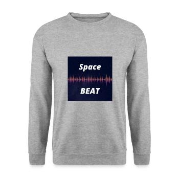 Space Beat Music Shirt - Unisex Sweatshirt - salt & pepper - Front - Alina (178cm) & Michal (187cm)