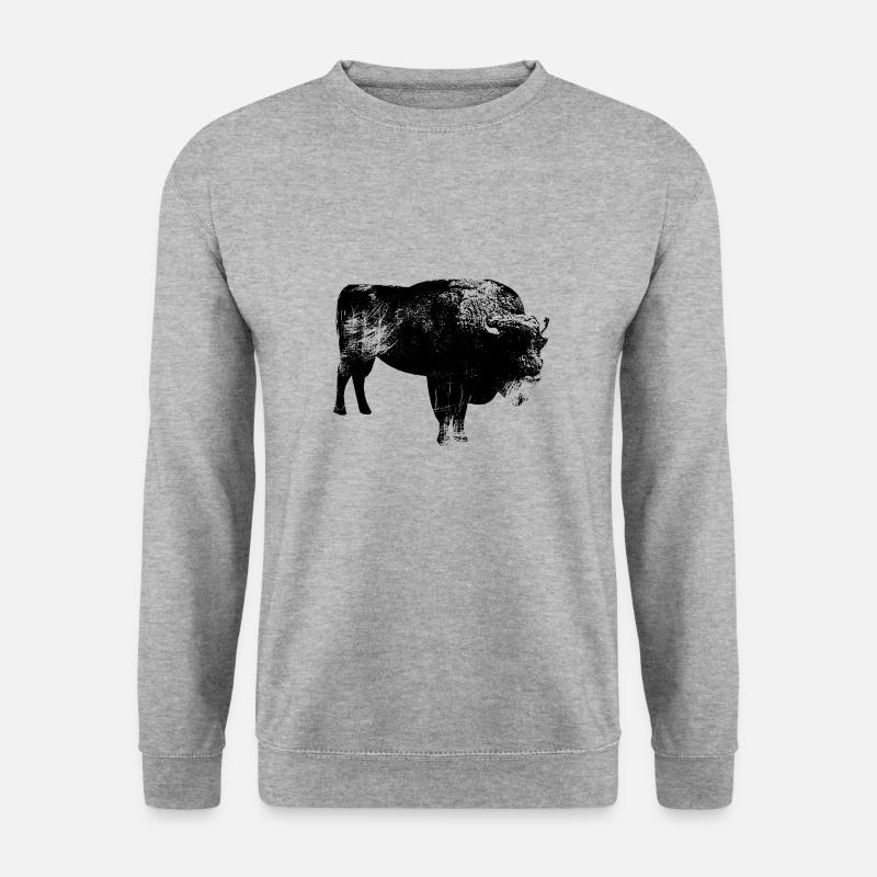 Rind Kuh - Unisex Pullover - Weißgrau meliert