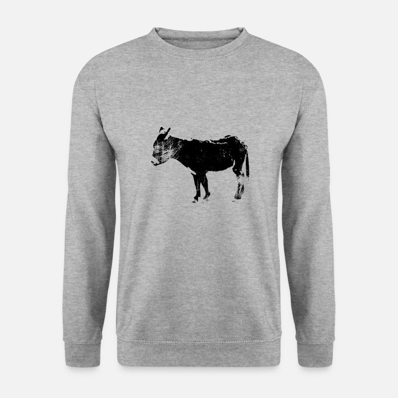 Esel Maultier - Unisex Pullover - Weißgrau meliert