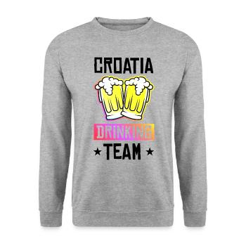 Croatia Drinking Team - Sweat-shirt Unisexe - gris chiné - Devant - Alina (178cm) & Michal (187cm)