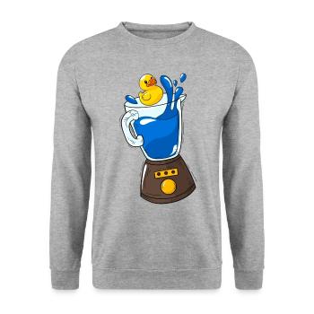 Blender Duck - Unisex Sweatshirt - salt & pepper - Front - Alina (178cm) & Michal (187cm)