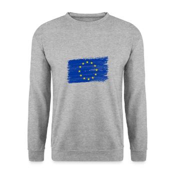 Europe Flag Stars Flag EU - Unisex Sweatshirt - salt & pepper - Front - Alina (178cm) & Michal (187cm)