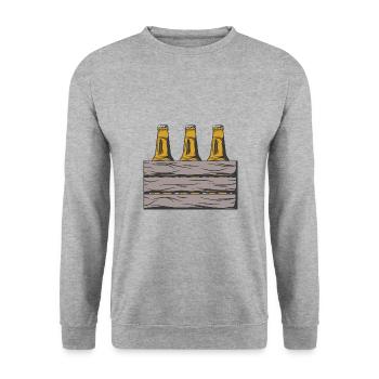 Caisse à bière - Sweat-shirt Unisexe - gris chiné - Devant - Alina (178cm) & Michal (187cm)