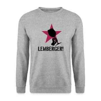 Lemberger Revolution - Unisex Pullover - Weißgrau meliert - Vorne - Alina (178cm) & Michal (187cm)
