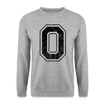Anzahl 0 - Unisex Pullover - Weißgrau meliert - Vorne - Alina (178cm) & Michal (187cm)