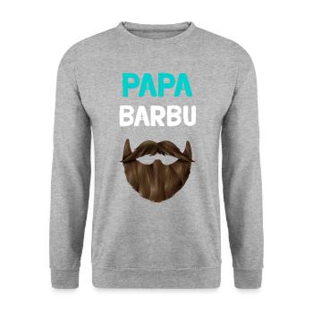 Papa Barbu Le Meilleur Humour Homme Avec Barbe - Sweat-shirt Unisexe - gris chiné - Devant - Alina (178cm) & Michal (187cm)