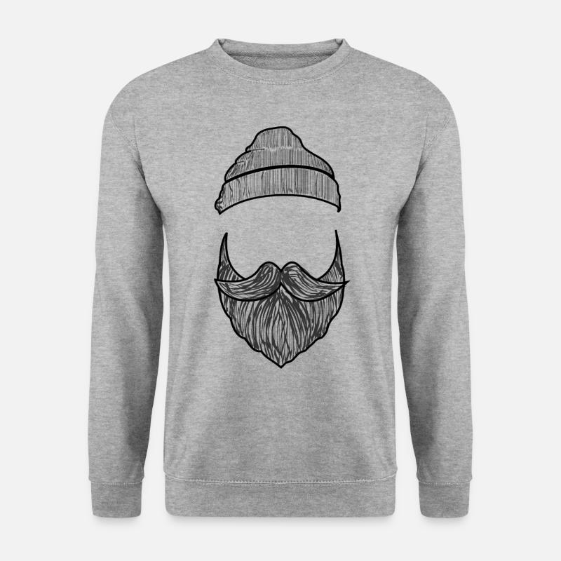 Beard with cap - Unisex Sweatshirt - salt & pepper