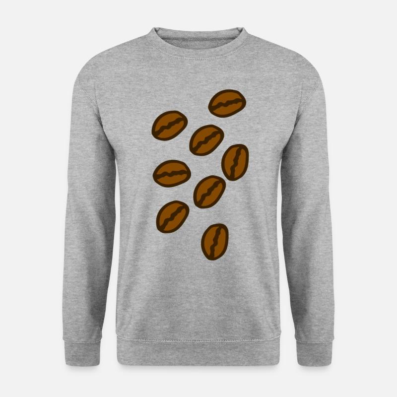 Kaffeebohne - Unisex Pullover - Weißgrau meliert