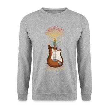 Guitar Graphic Guitar Player Rock Band Member Musi - Unisex Pullover - Weißgrau meliert - Vorne - Alina (178cm) & Michal (187cm)