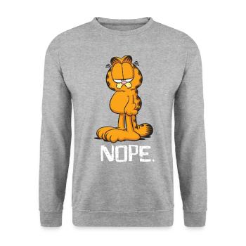 Garfield Nope - Unisex Sweatshirt - salt & pepper - Front - Alina (178cm) & Michal (187cm)