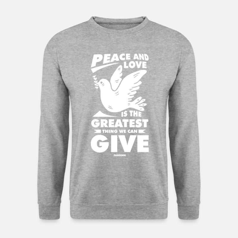 Friedensbewegung - Unisex Pullover - Weißgrau meliert