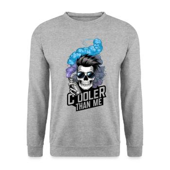 Cooler Than Me Vape Skull - Unisex Sweatshirt - salt & pepper - Front - Alina (178cm) & Michal (187cm)