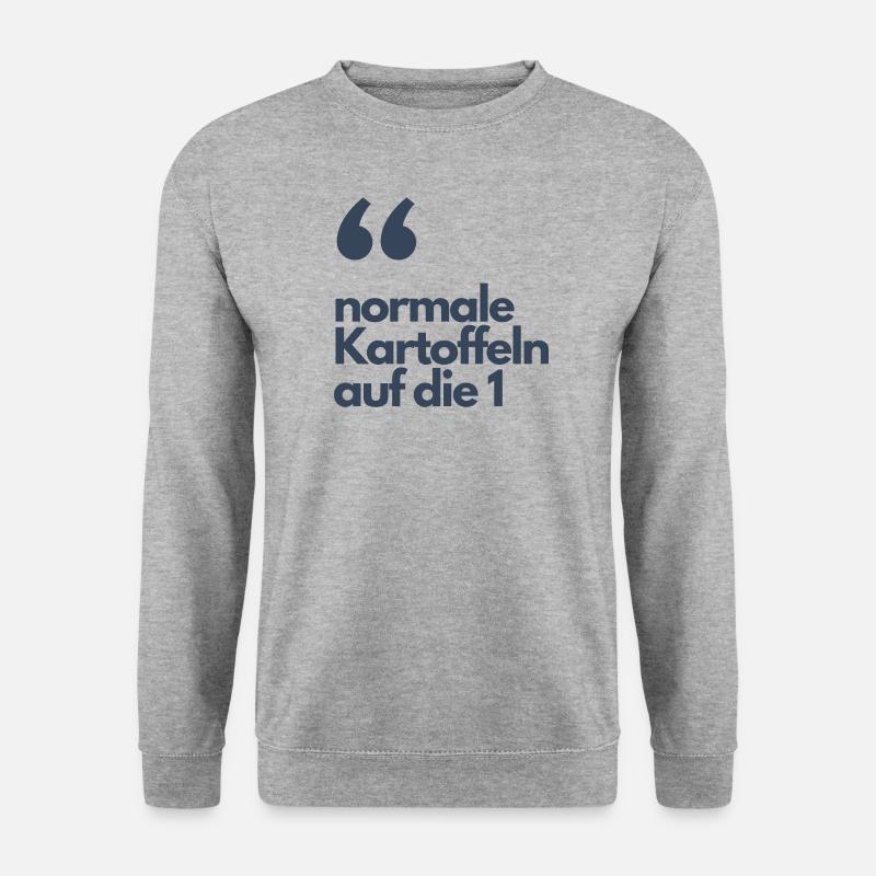 normale Kartoffeln auf die - Unisex Pullover - Weißgrau meliert