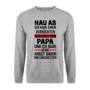 Albanais Albanais Albanie - Sweat-shirt Unisexe - gris chiné - Devant - Alina (178cm) & Michal (187cm)