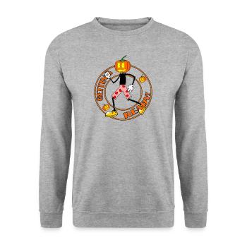 Ready for Halloween Pumpkin Retro Jack-O-Lantern - Unisex Sweatshirt - salt & pepper - Front - Alina (178cm) & Michal (187cm)