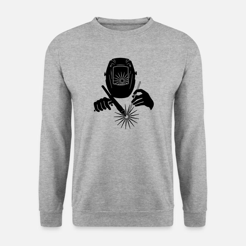 Schweißen - Unisex Pullover - Weißgrau meliert