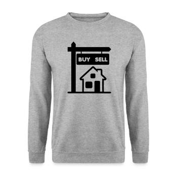 Buy sale logo broker - Unisex Sweatshirt - salt & pepper - Front - Alina (178cm) & Michal (187cm)