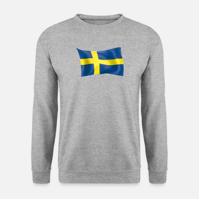 Schwedenflagge - Unisex Pullover - Weißgrau meliert