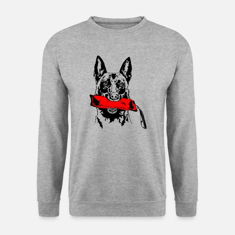 Belgischer MALINOIS Hundesport Hunde IGP Wilsigns - Unisex Pullover - Weißgrau meliert