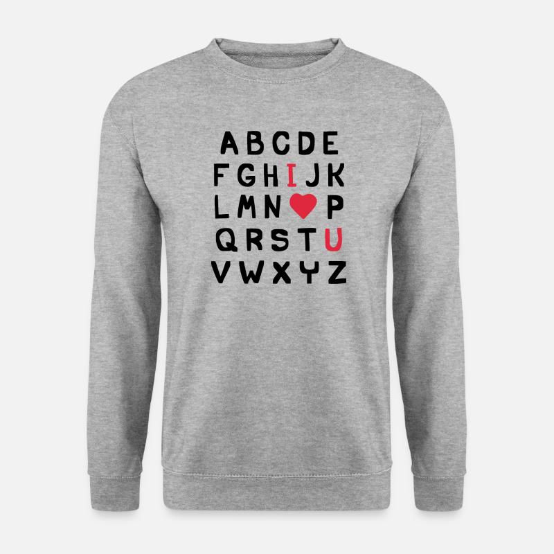 Ich liebe dich - Unisex Pullover - Weißgrau meliert
