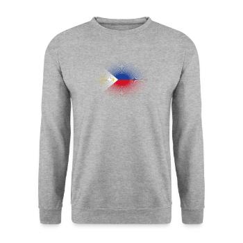 Heimatliebe heimat sonne schein flagge stolz Phili - Unisex Sweatshirt - salt & pepper - Front - Alina (178cm) & Michal (187cm)
