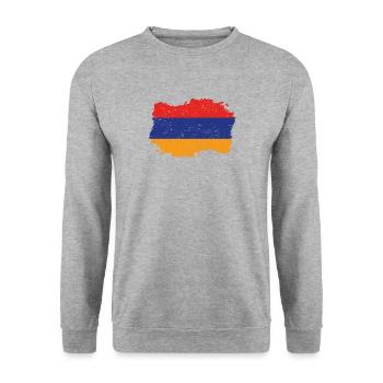 Roots roots flag homeland country Armenia png - Unisex Sweatshirt - salt & pepper - Front - Alina (178cm) & Michal (187cm)